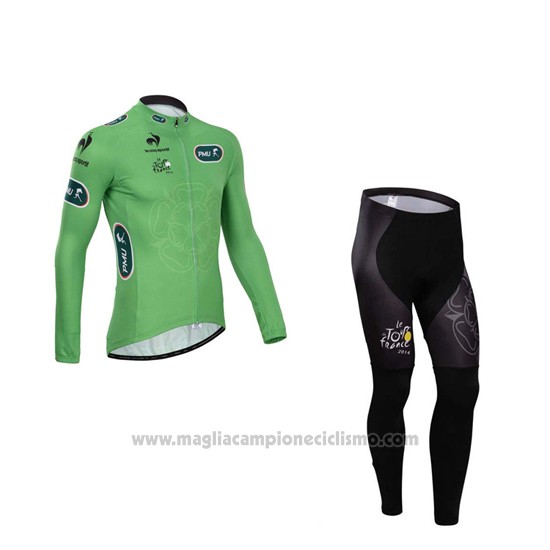 2014 Abbigliamento Ciclismo Tour de France Vede Militare Manica Lunga e Salopette